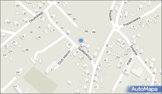 Rybnik, Spółdzielcza, 36, mapa Rybnika