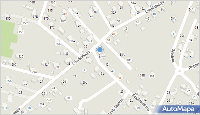 Rybnik, Spółdzielcza, 44, mapa Rybnika