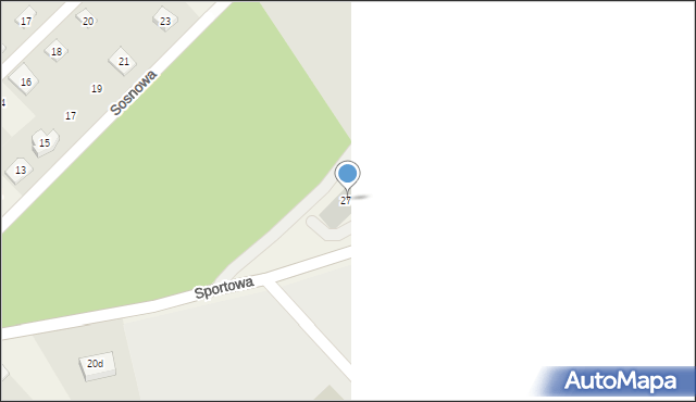 Rybno, Sportowa, 27c, mapa Rybno