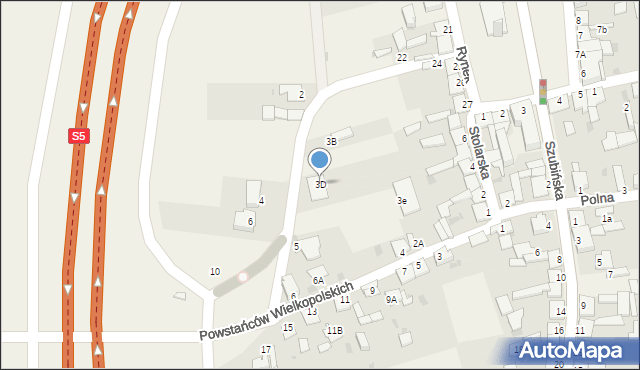 Rynarzewo, Spacerowa, 3D, mapa Rynarzewo