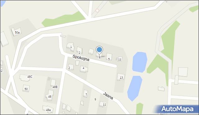 Rząśnik, Spokojna, 4, mapa Rząśnik