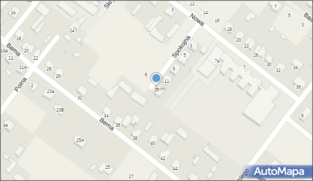 Rzekuń, Spokojna, 15, mapa Rzekuń