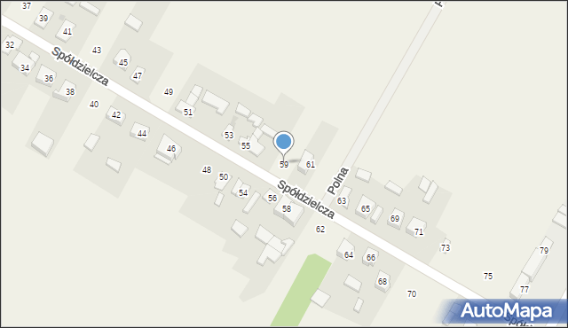 Rzeniszów, Spółdzielcza, 59, mapa Rzeniszów