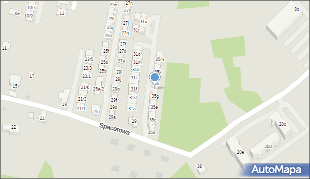 Rzeszów, Spacerowa, 35h, mapa Rzeszów