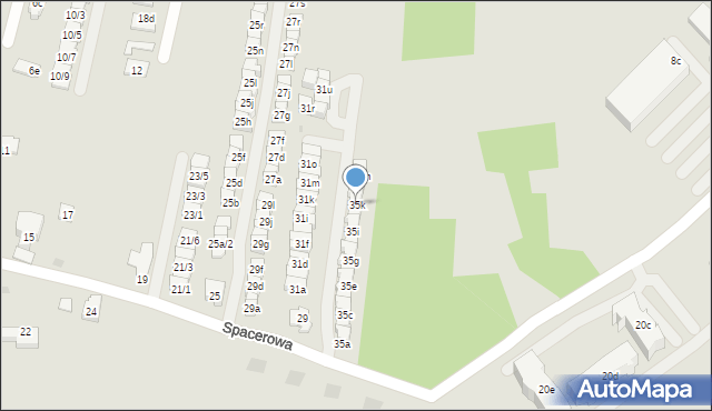 Rzeszów, Spacerowa, 35k, mapa Rzeszów