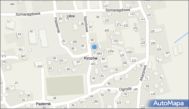 Rzozów, Sportowa, 11, mapa Rzozów