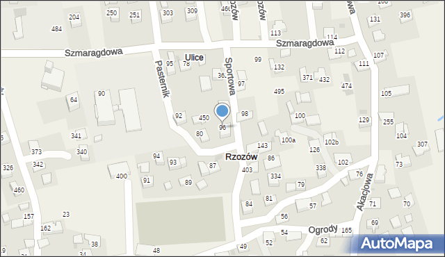 Rzozów, Sportowa, 6, mapa Rzozów