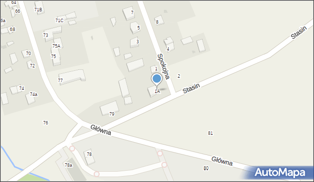 Sabnie, Spokojna, 1A, mapa Sabnie