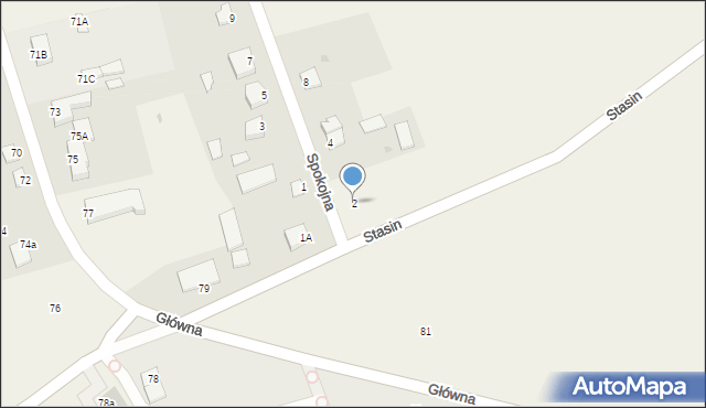 Sabnie, Spokojna, 2, mapa Sabnie