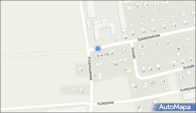 Sadki, Spółdzielców, 21, mapa Sadki