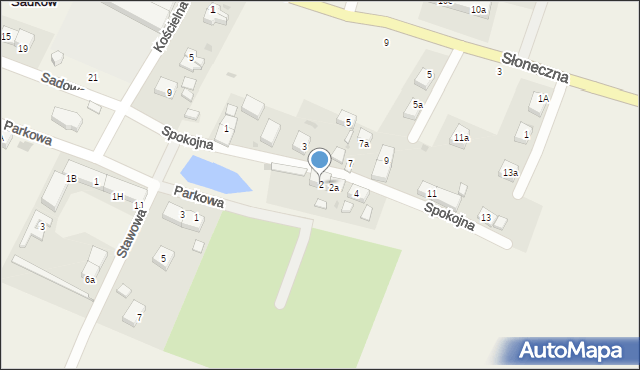 Sadków, Spokojna, 2, mapa Sadków