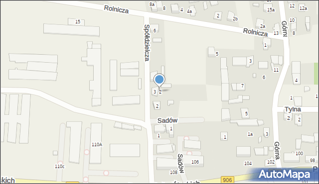 Sadów, Spółdzielcza, 2, mapa Sadów