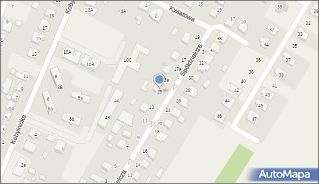Sady, Spółdzielcza, 15, mapa Sady