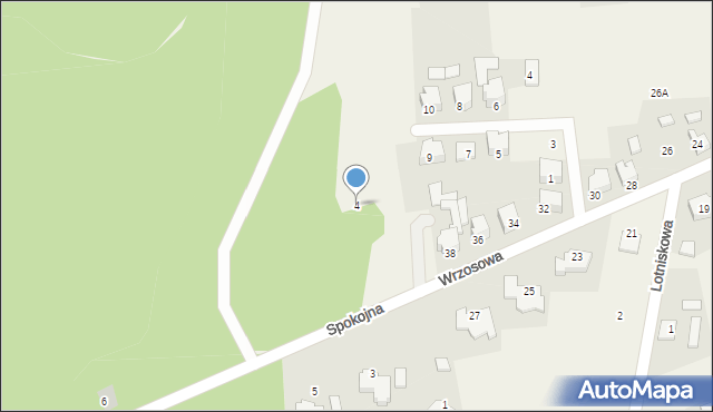 Santocko, Spokojna, 4, mapa Santocko