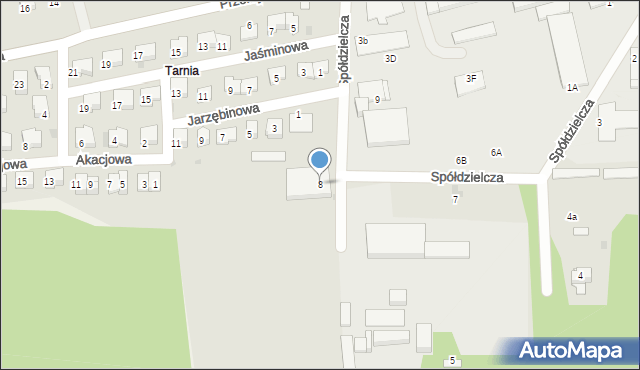 Sędziszów, Spółdzielcza, 8, mapa Sędziszów