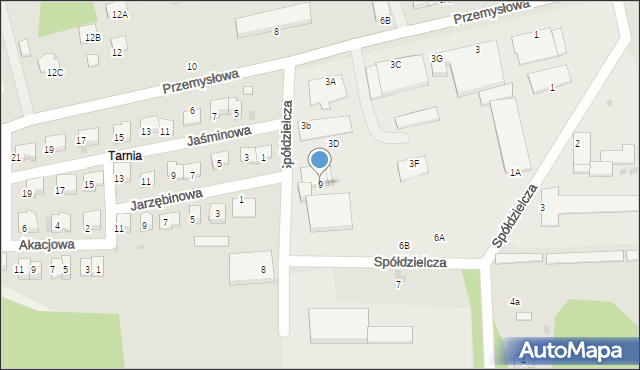 Sędziszów, Spółdzielcza, 9, mapa Sędziszów
