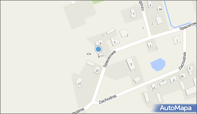 Semlin, Spacerowa, 8, mapa Semlin