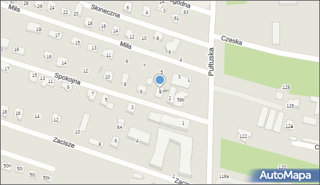 Serock, Spokojna, 4, mapa Serock