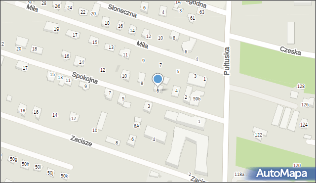 Serock, Spokojna, 6, mapa Serock