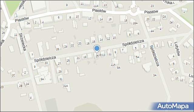 Sianów, Spółdzielcza, 15, mapa Sianów