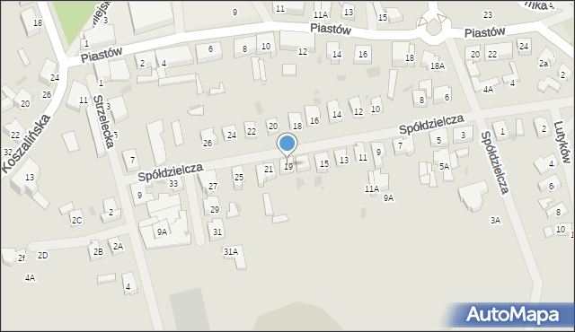 Sianów, Spółdzielcza, 19, mapa Sianów