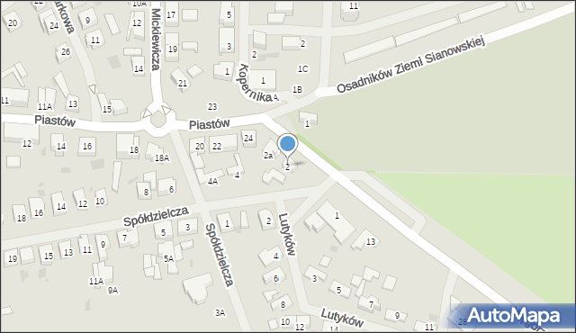 Sianów, Spółdzielcza, 2, mapa Sianów