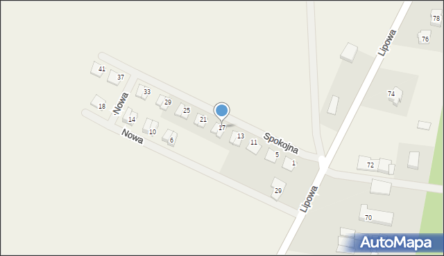 Siedlec, Spokojna, 17, mapa Siedlec