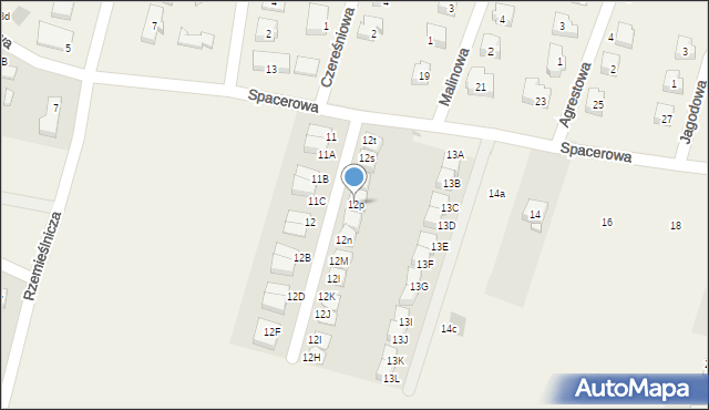 Siemianice, Spacerowa, 12p, mapa Siemianice