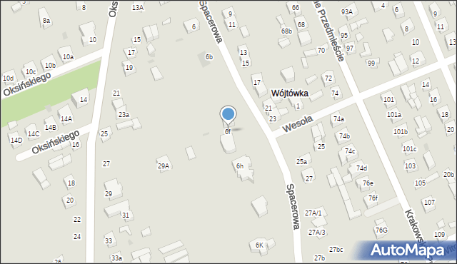 Sieradz, Spacerowa, 6f, mapa Sieradz