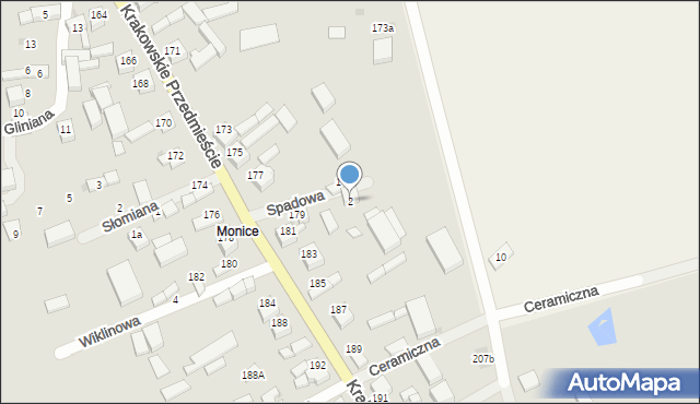 Sieradz, Spadowa, 2, mapa Sieradz