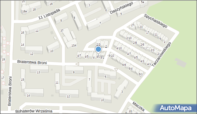 Sieradz, Spychalskiego Józefa, płk., 4/2, mapa Sieradz