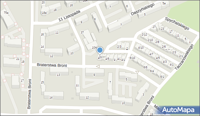 Sieradz, Spychalskiego Józefa, płk., 4/7, mapa Sieradz