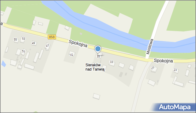 Sieraków, Spokojna, 35, mapa Sieraków