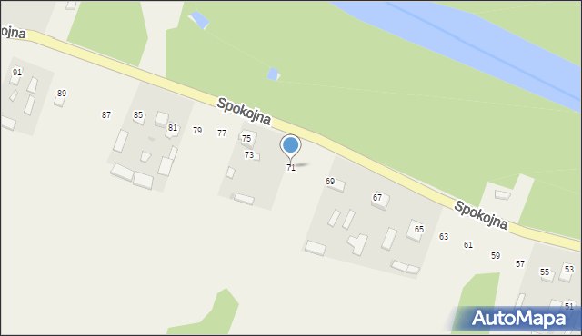 Sieraków, Spokojna, 71, mapa Sieraków