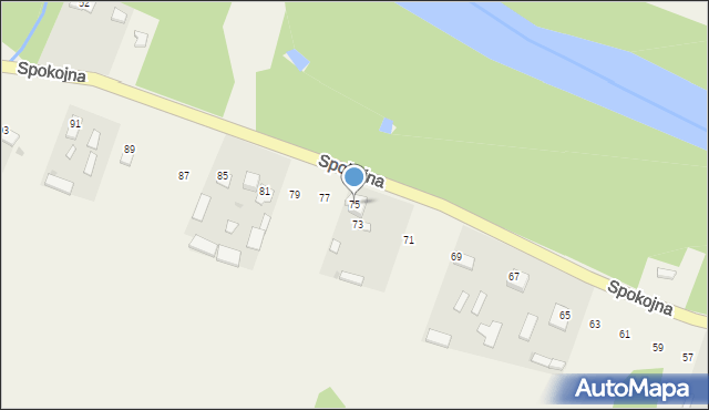 Sieraków, Spokojna, 75, mapa Sieraków