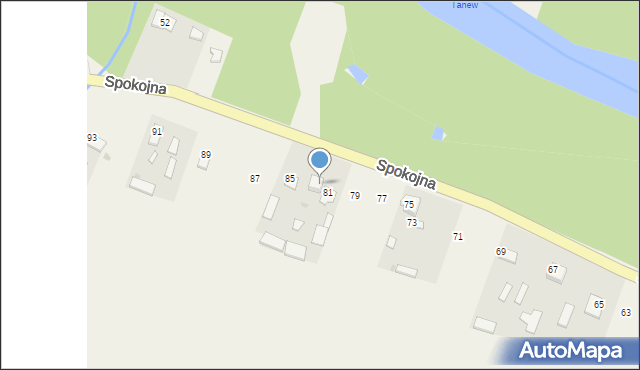 Sieraków, Spokojna, 83, mapa Sieraków