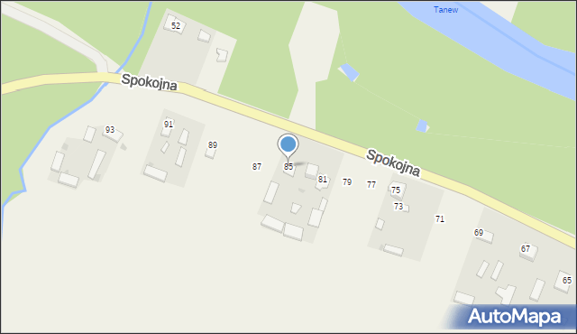 Sieraków, Spokojna, 85, mapa Sieraków