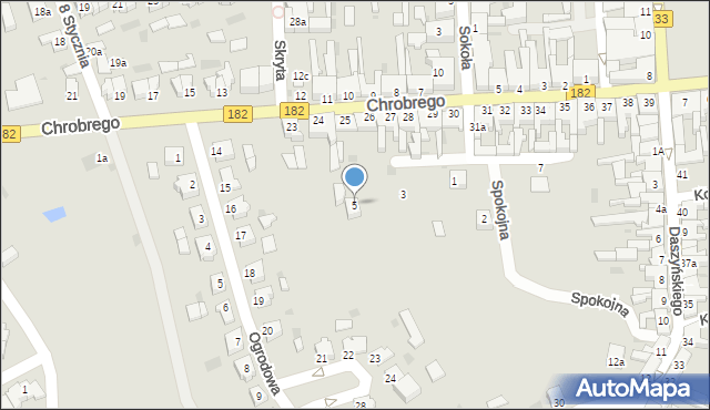 Sieraków, Spokojna, 5, mapa Sieraków