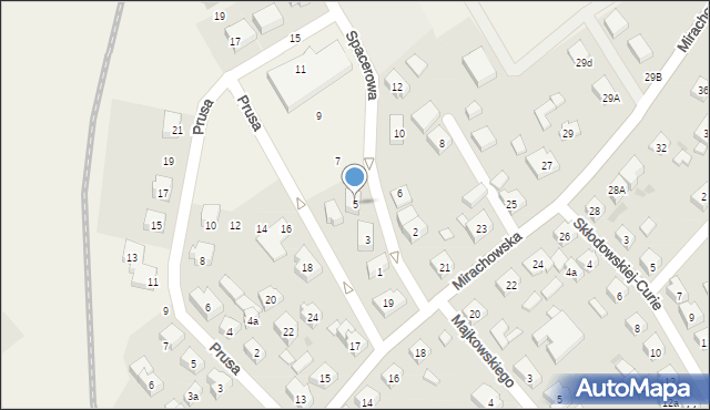 Sierakowice, Spacerowa, 5, mapa Sierakowice