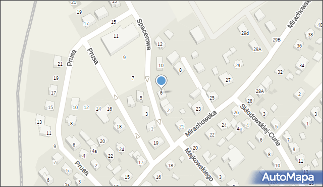 Sierakowice, Spacerowa, 6, mapa Sierakowice