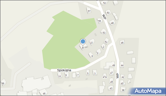 Sierakowice, Spokojna, 8, mapa Sierakowice