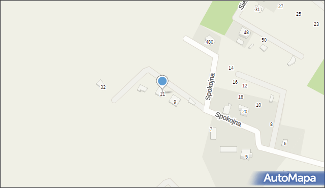 Sikorzyno, Spokojna, 11, mapa Sikorzyno