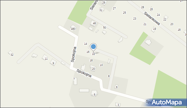 Sikorzyno, Spokojna, 12, mapa Sikorzyno