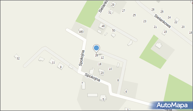 Sikorzyno, Spokojna, 16, mapa Sikorzyno