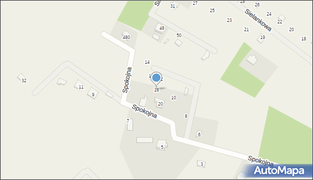 Sikorzyno, Spokojna, 18, mapa Sikorzyno