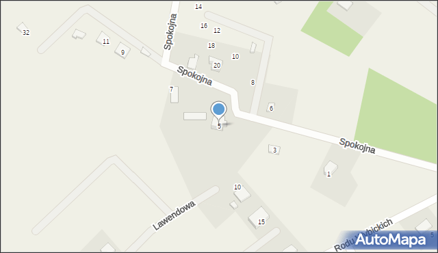Sikorzyno, Spokojna, 5, mapa Sikorzyno