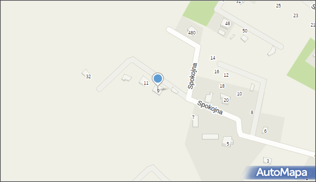 Sikorzyno, Spokojna, 9, mapa Sikorzyno