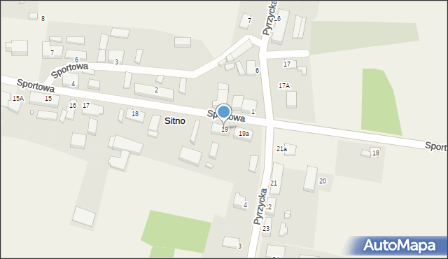 Sitno, Sportowa, 19, mapa Sitno