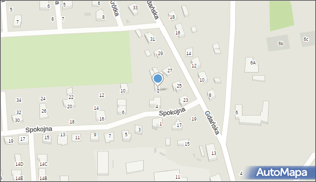 Skarszewy, Spokojna, 2, mapa Skarszewy