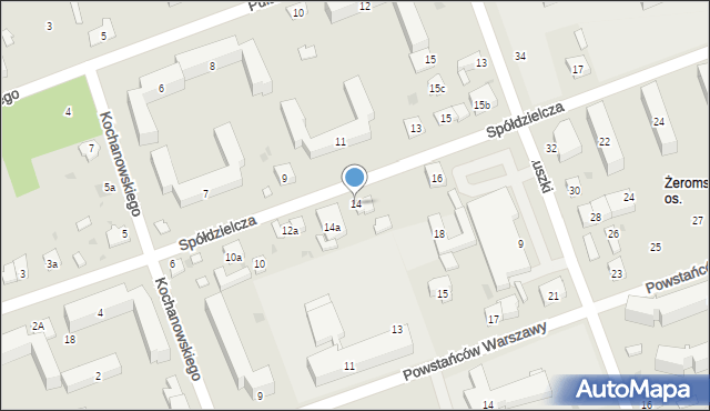 Skarżysko-Kamienna, Spółdzielcza, 14, mapa Skarżysko-Kamienna